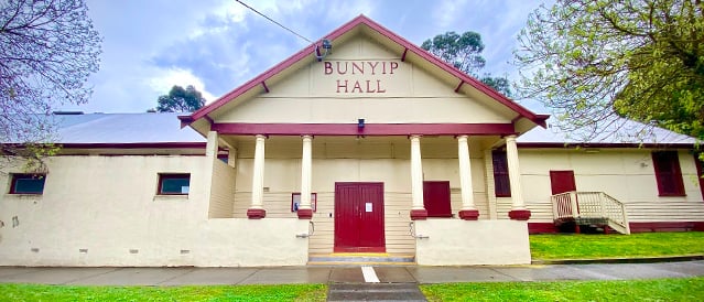 The front entrance of the Bunyip Hall