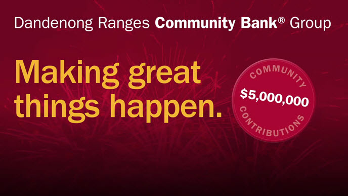 Dandenong Ranges Community Bank Group illustration of 'Making Great Things Happen' by giving back $5 million community investment to local communities. 