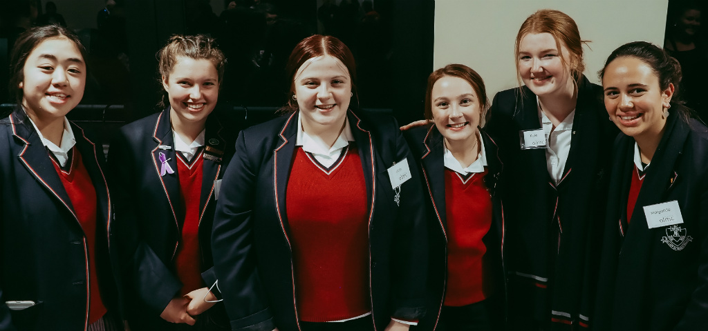 A group of school students who attended the Heidelberg Community Pitch night to pitch for their project.