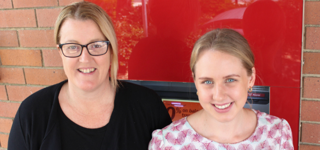 Branch Manager of Cooroy Simone pictured with Maddy new staff member of Cooroy Bendigo Bank.