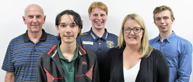 Students from Noosa District State High pictured with Board and Branch representatives from Cooroy Bendigo Bank.