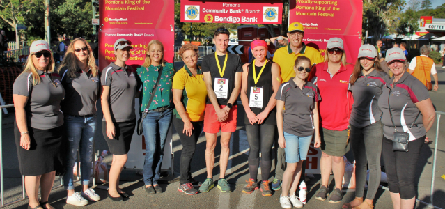 The grinning winners, Cooroy Pomona Lions and all the helpers from Cooroy and Pomona branches at Pomona King of the Mountain Festival for 2019.