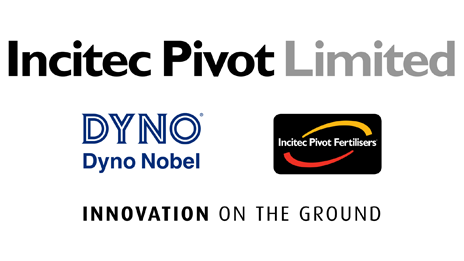 Incitec Pivot Limited, Dyno Nobel, and Innovation on the ground logos.